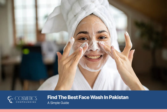 A women cleansing her face by using the best face wash from Cosmetics Compounding.