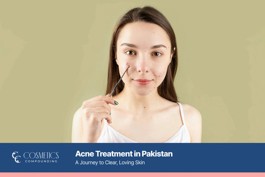 Best acne treatment in Pakistan featuring anti acne cream, face wash, and dermatologist approved serum for pimples and oily skin by Cosmetics Compounding