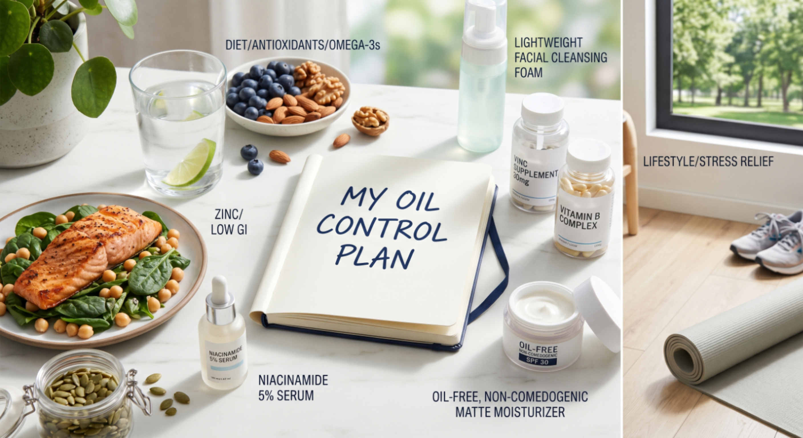 Diet, Vitamins, and Lifestyle for Managing Oily Skin