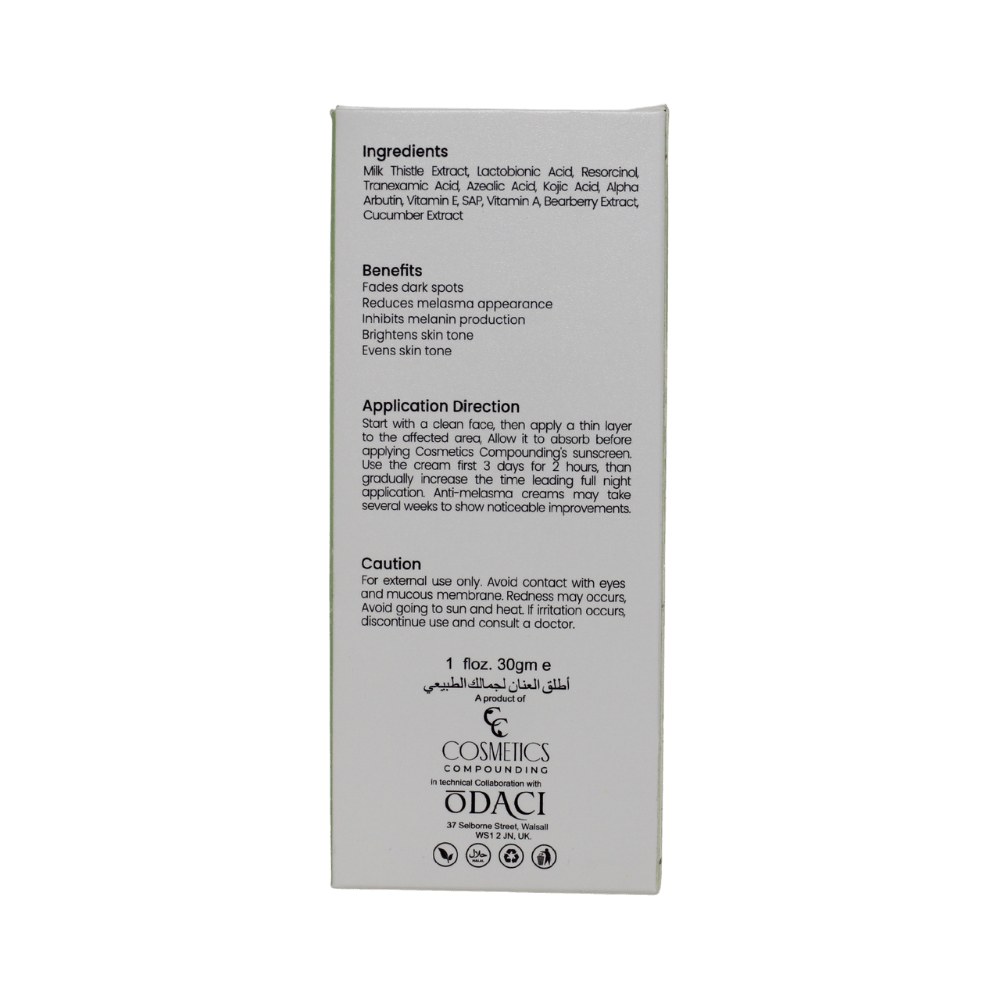 CC Anti Melasma Cream - Cosmetics Compounding