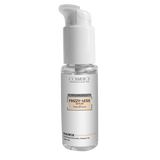 Hair serum bottle labeled 'Frizzy-Less Serum'