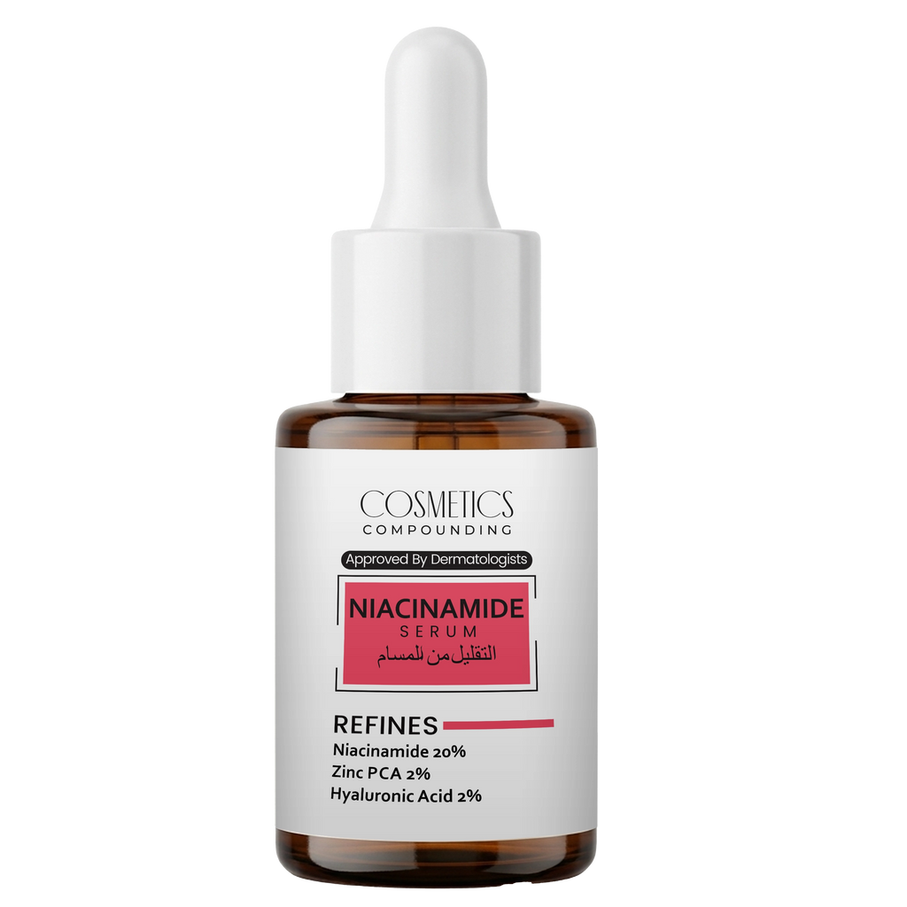 Cosmetic dropper bottle with 'Cosmetics Compounding'