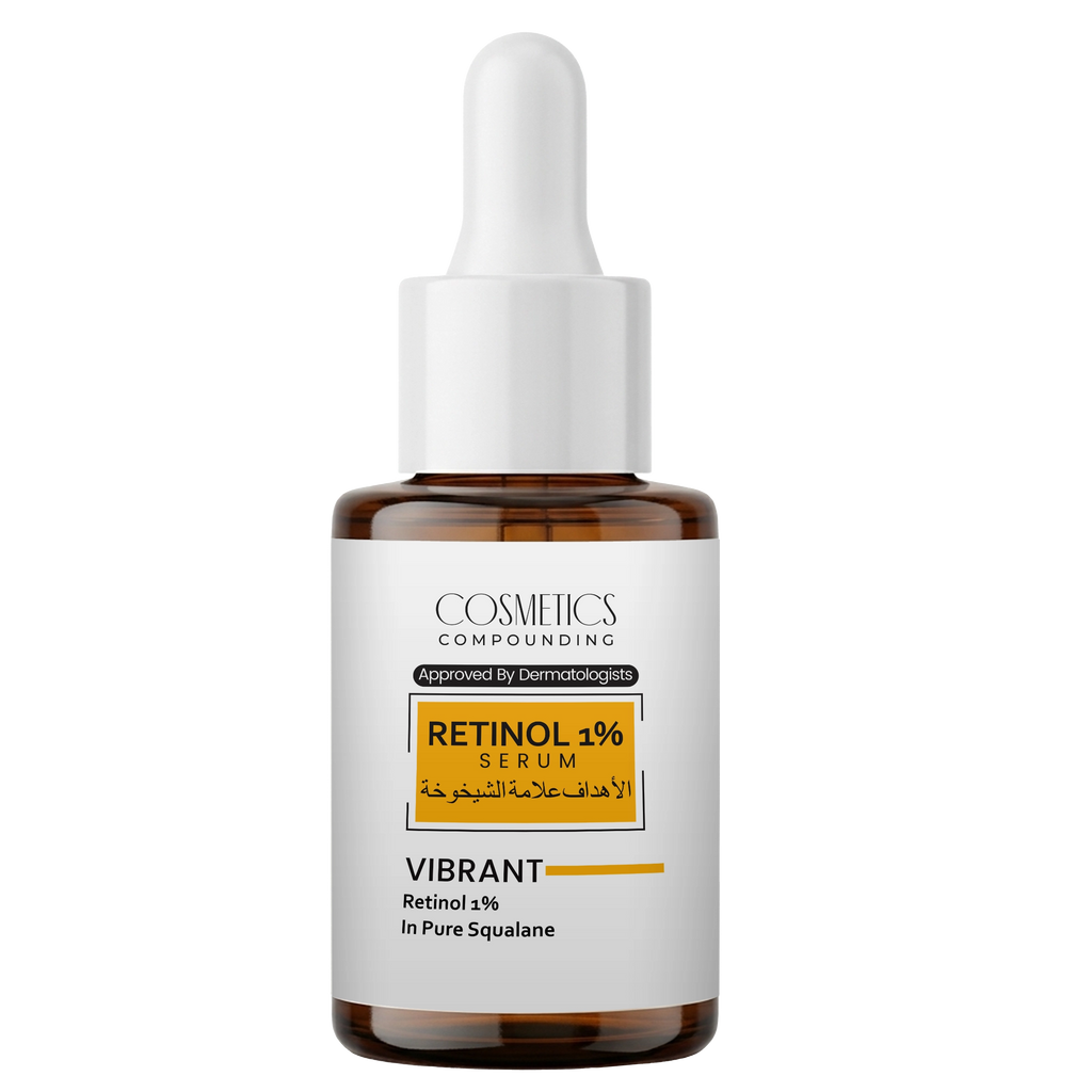 Retinol serum bottle with dropper